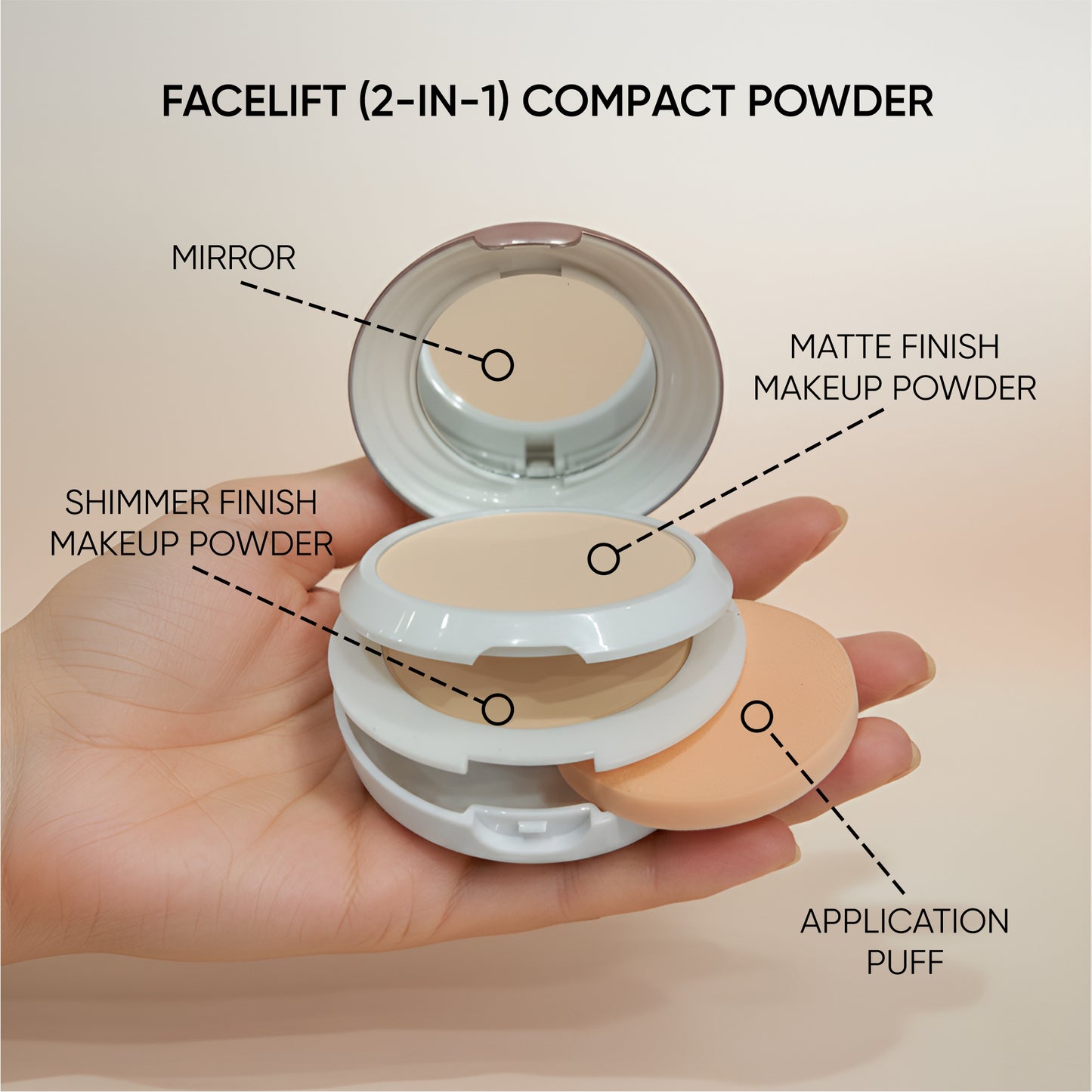 GLAMFAM OIL CONTROL 2-IN-1 COMPACT POWDER (Ivory)