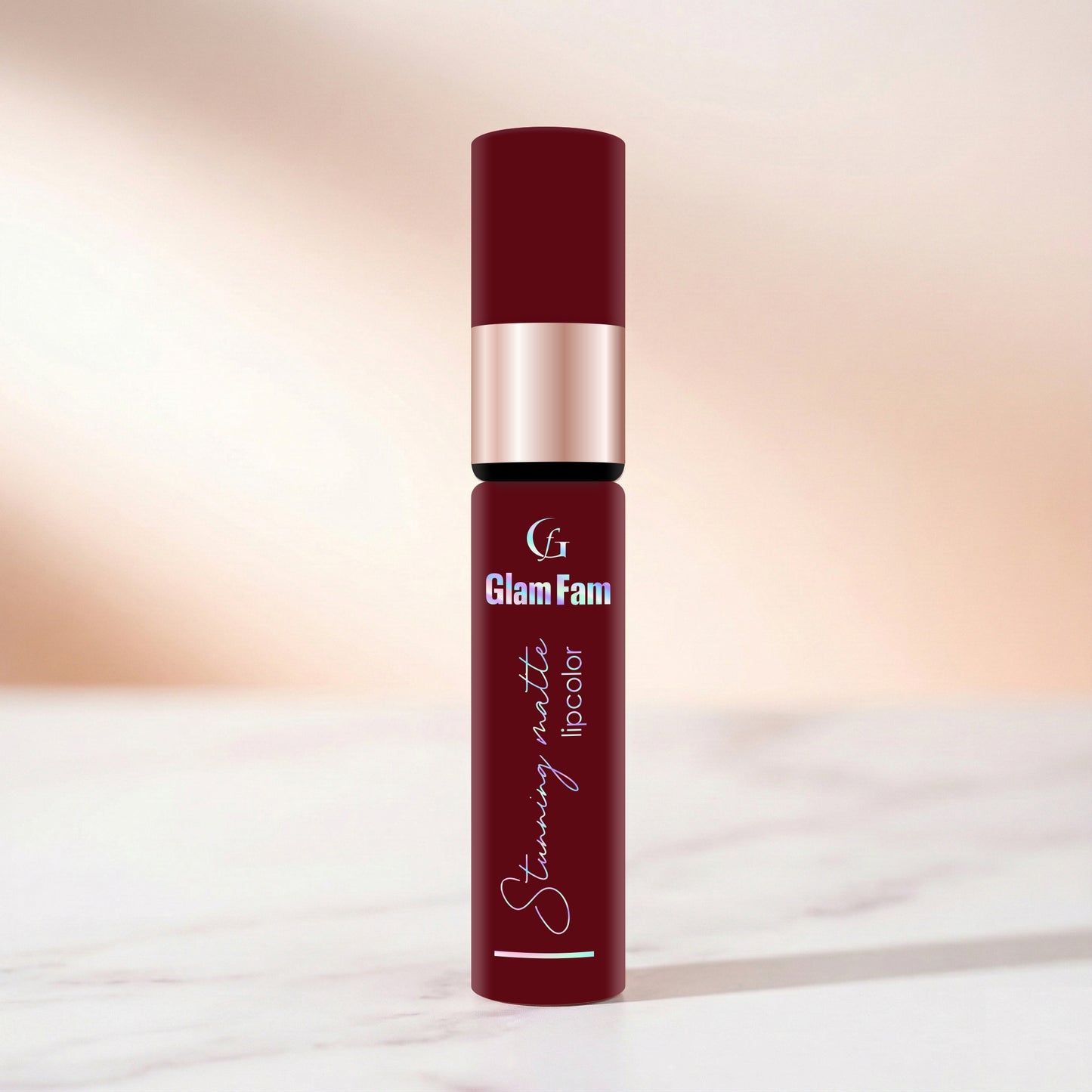 Glam Fam Stunning Matte Lip color, 5 ml (Deep Maroon)