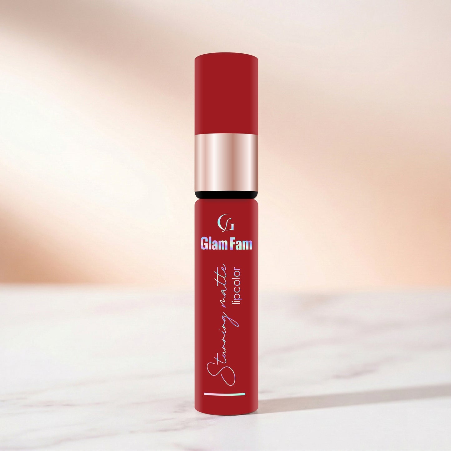Glam Fam Stunning Matte Lip color, 5 ml (Scarlet Red)