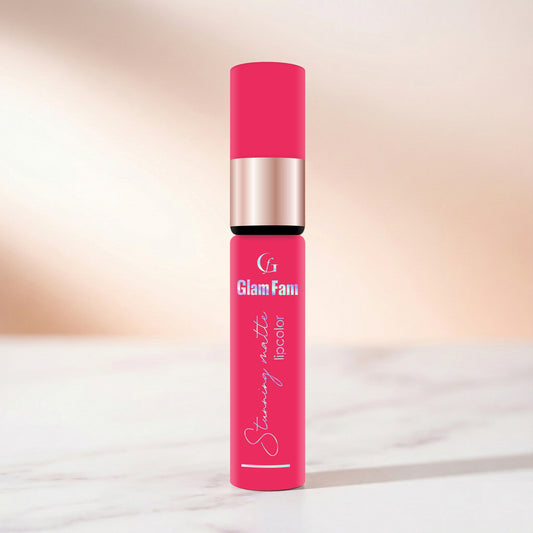 Glam Fam Stunning Matte Lip color, 5 ml (Flamingo Pink)