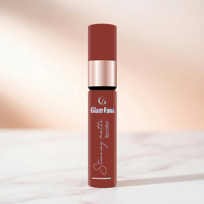 Glam Fam Stunning Matte Lip color, 5 ml (Carmel Latte)