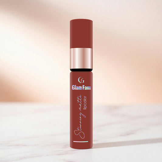 Glam Fam Stunning Matte Lip color, 5 ml (Carmel Latte)