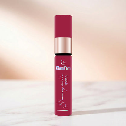 Glam Fam Stunning Matte Lip color, 5 ml (Veil Magenta)