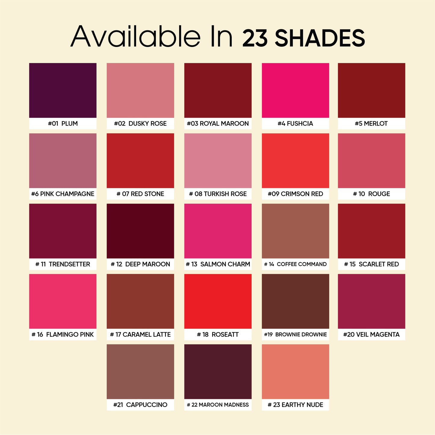 Glam Fam Stunning Matte Lip color, 5 ml (Deep Maroon)