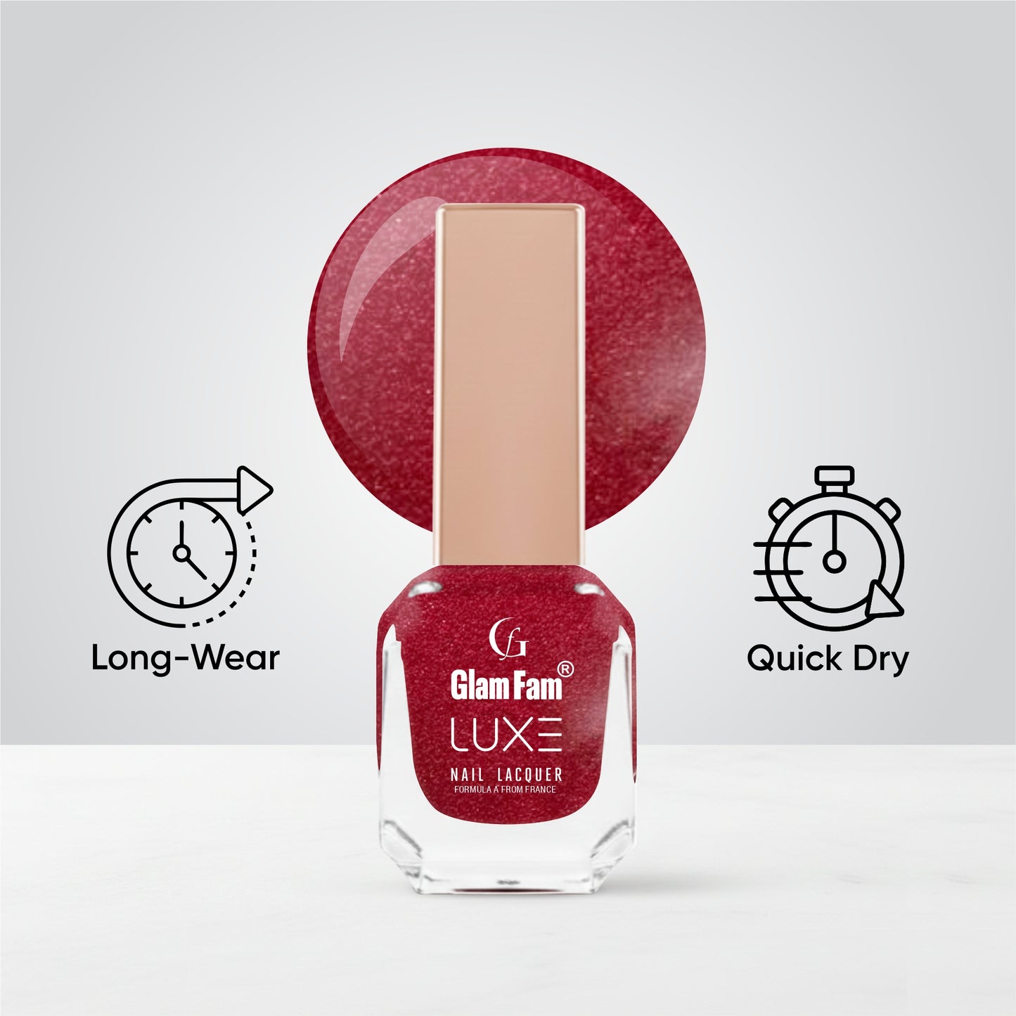 Luxe Nail Lacquer (Metallic Maroon)
