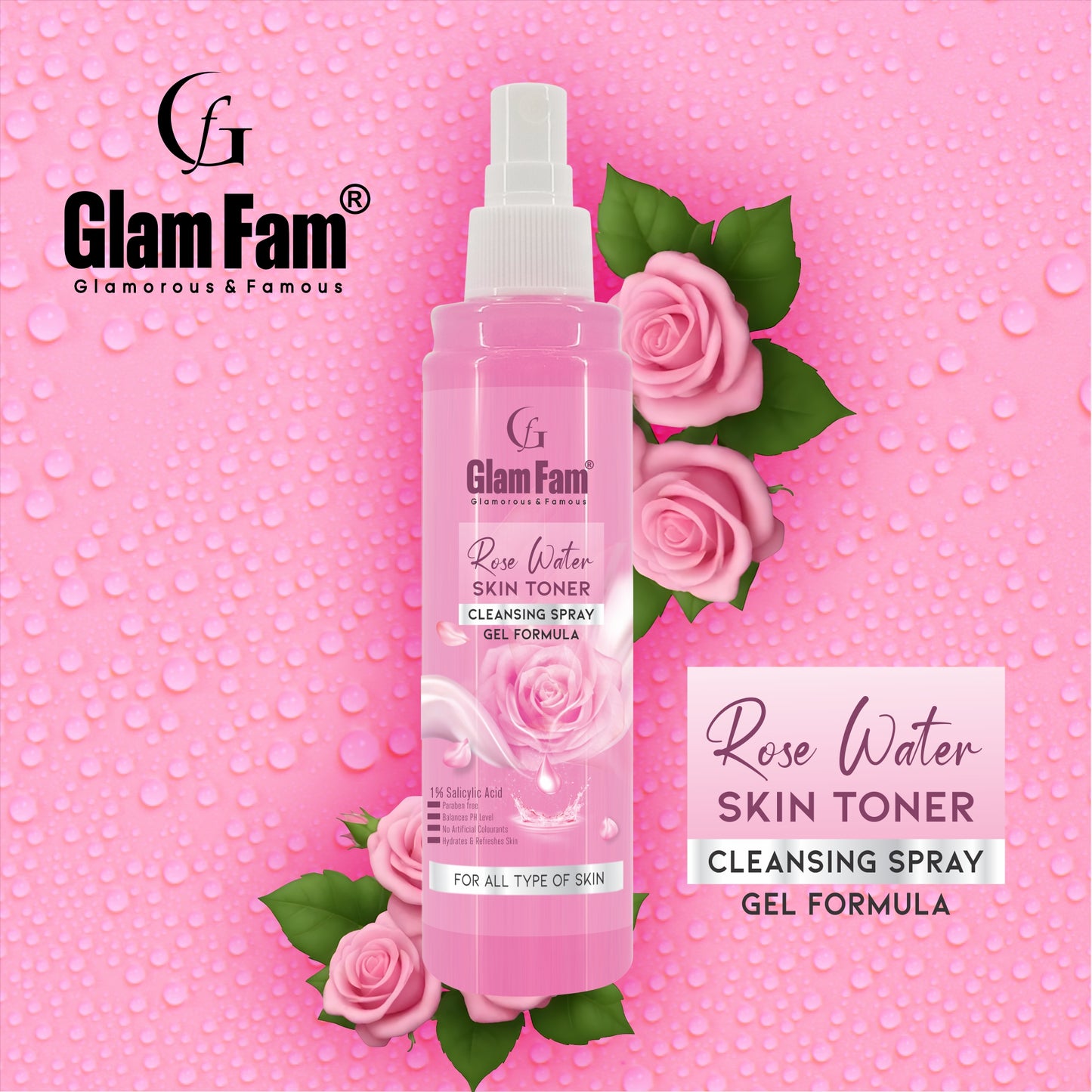 Glam Fam Rose Water Skin Toner