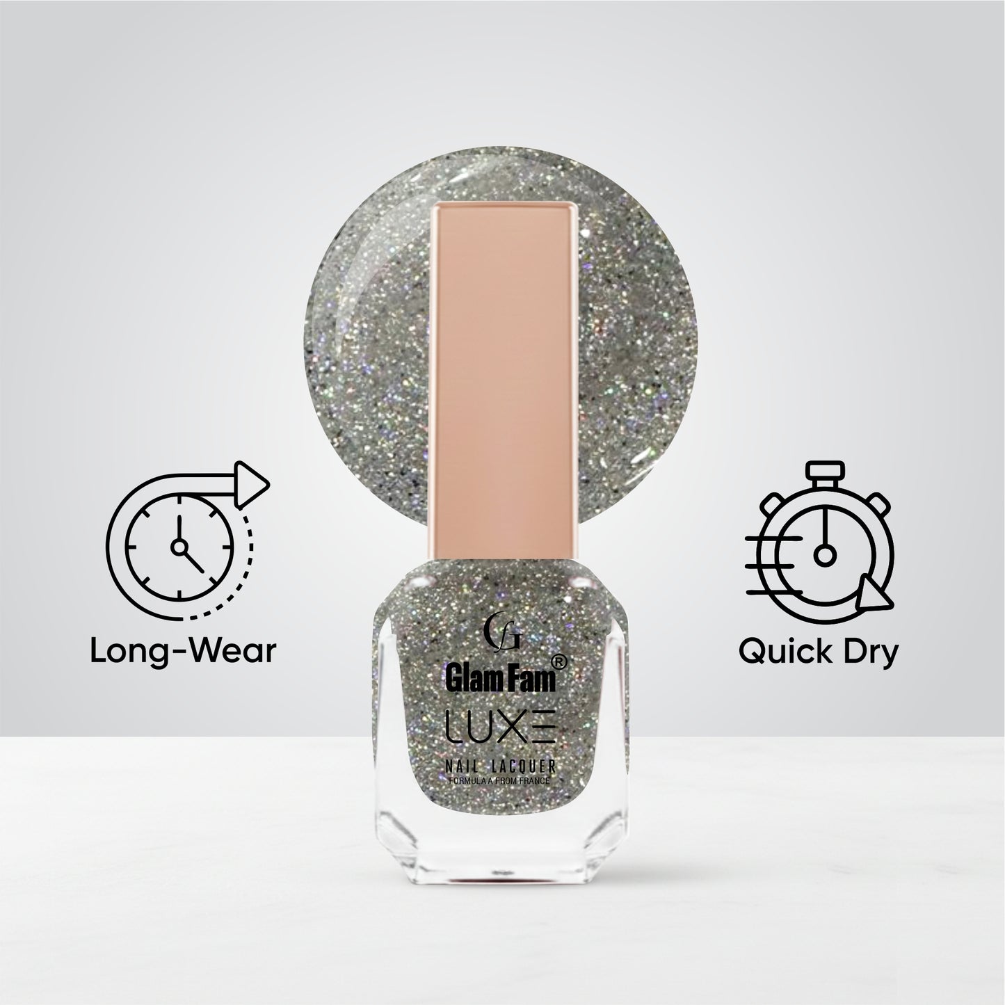 Luxe Nail Lacquer (Holo Silver)