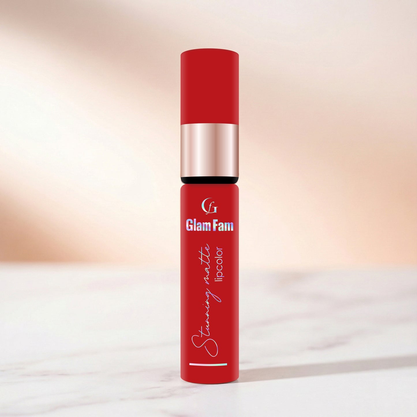 Glam Fam Stunning Matte Lip color, 5 ml (Red Stone)