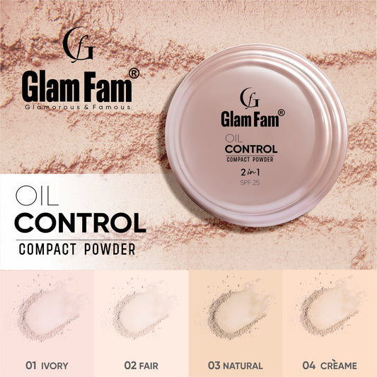 GLAMFAM OIL CONTROL 2-IN-1 COMPACT POWDER (Creame)