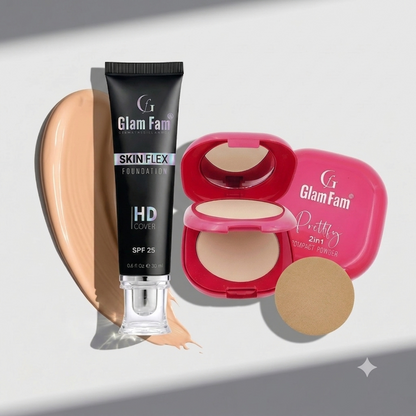 Skin Flex Foundation + Pretty 2in1 Compact Powder Kit (Pack Of 2)