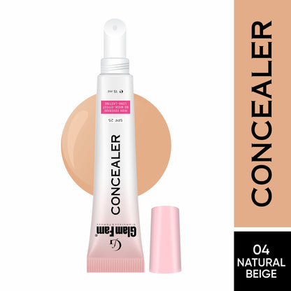 Glam Fam Concealer, SPF 25, High Coverage, No Mask Effect, Long-Lasting, 15 ml (Warm Sand, 15 ml)