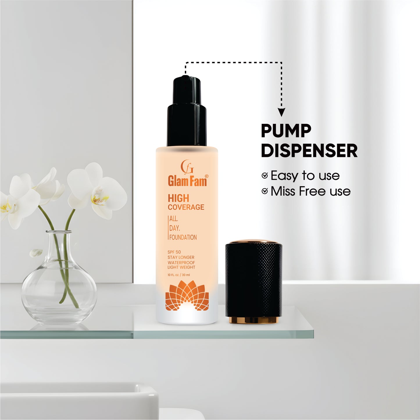 GLAMFAM HIGH COVERAGE FOUNDATION (PORCELAIN-01)
