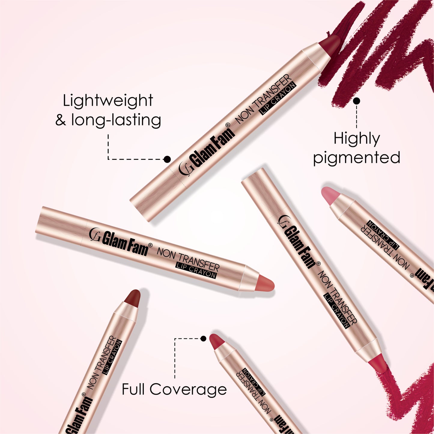 Lip Crayon Lipstick – Gold Edition (Maroon Magic)